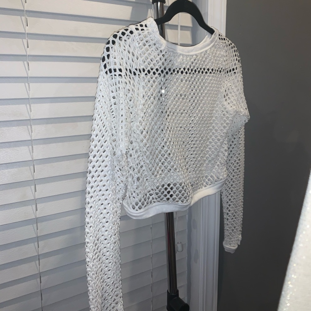 Small White net crop top. Never worn.